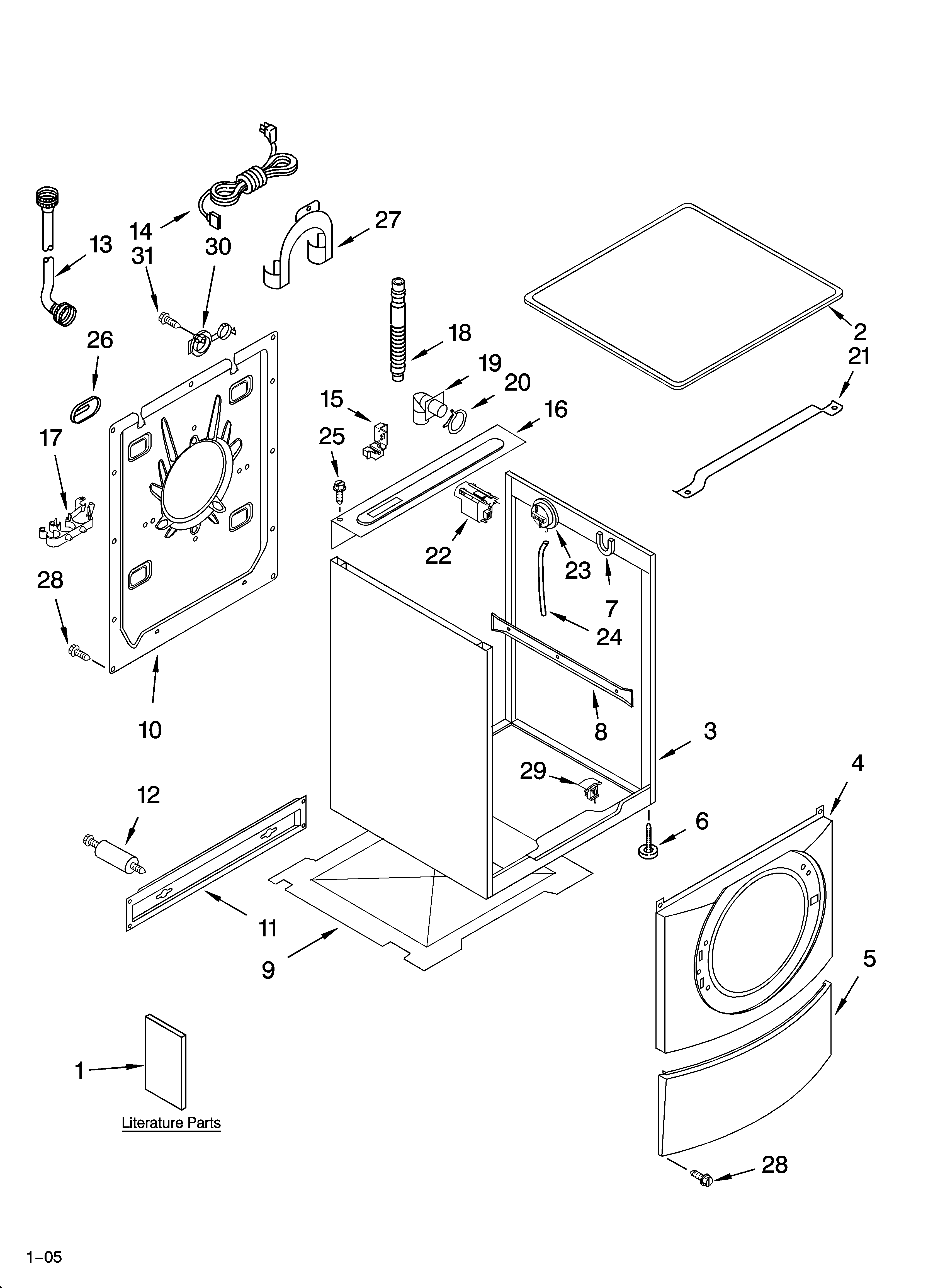 Top and cabinet parts