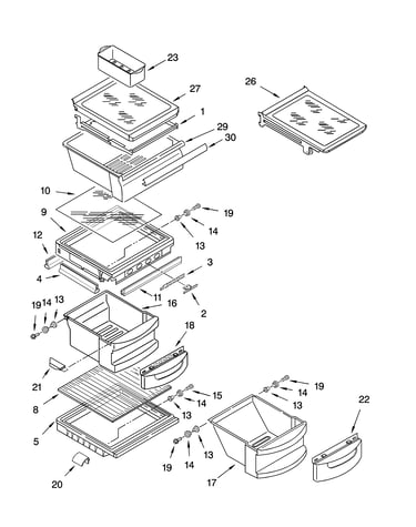 Refrigerator shelf parts