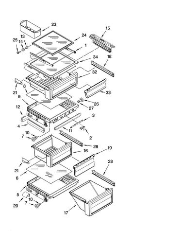 Refrigerator shelf parts