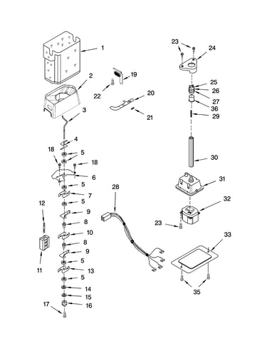 Motor and ice container parts