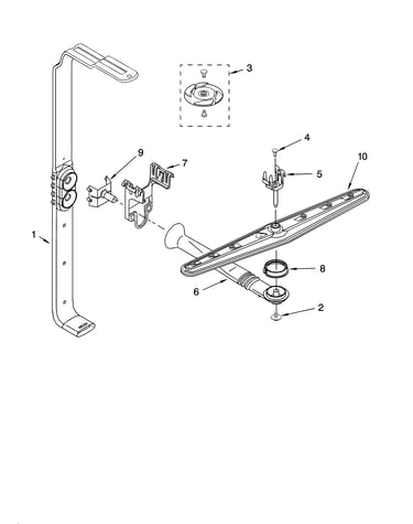 Upper wash and rinse parts