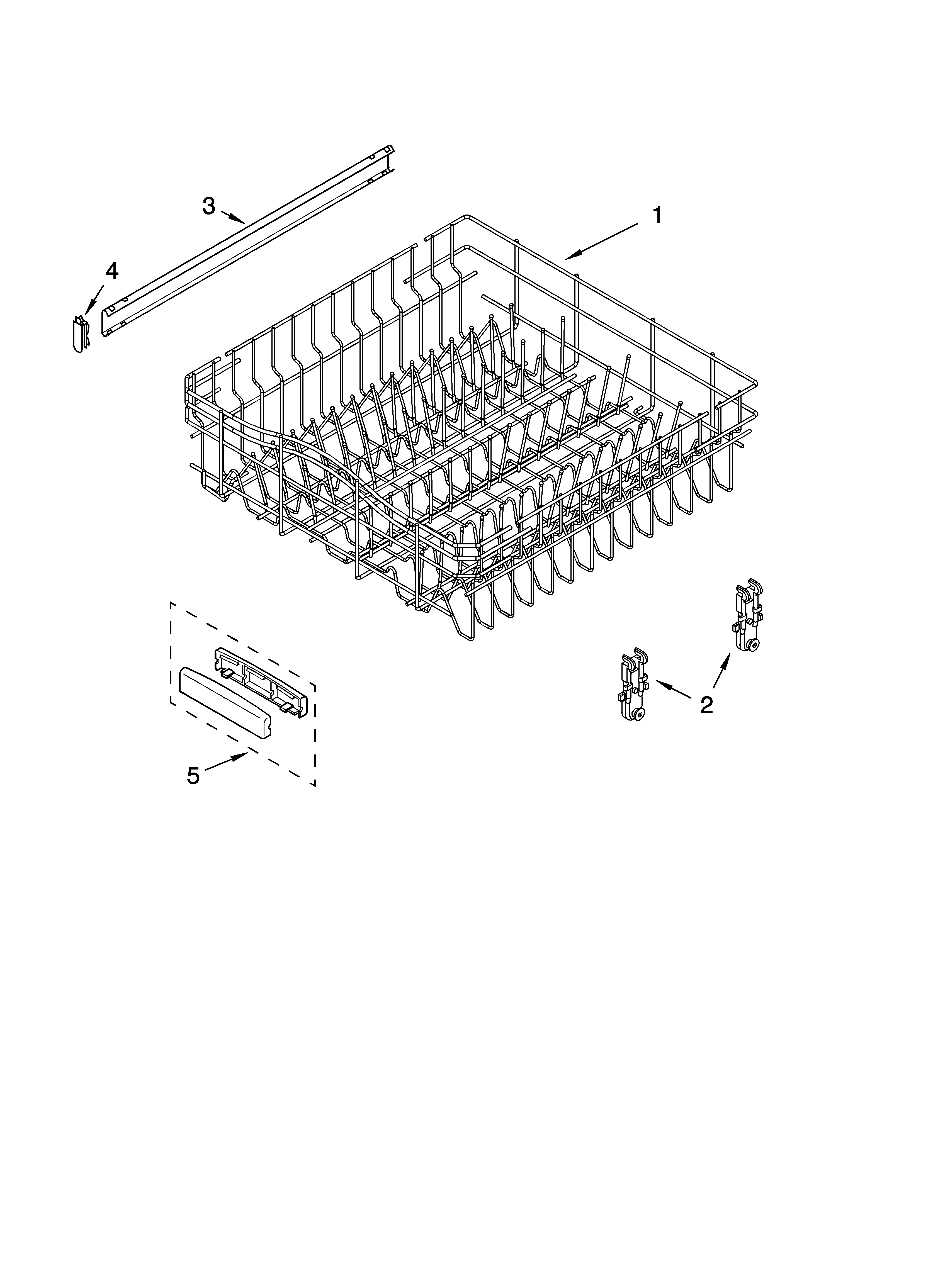 Upper rack and track parts