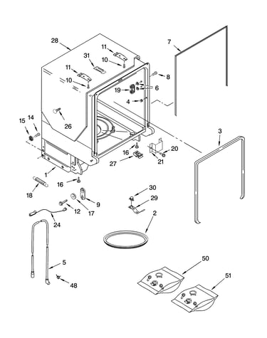 Tub and frame parts