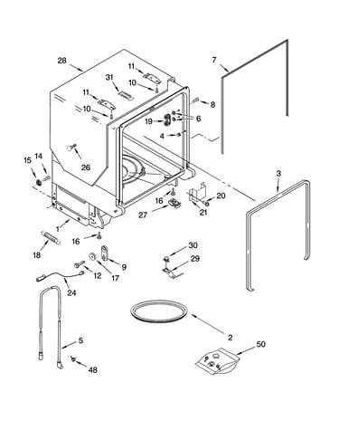 Tub and frame parts