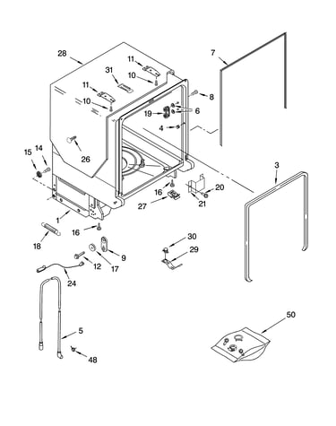 Tub and frame parts