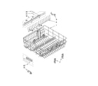 KitchenAid KUDM01TJBL0 upper rack and track parts diagram