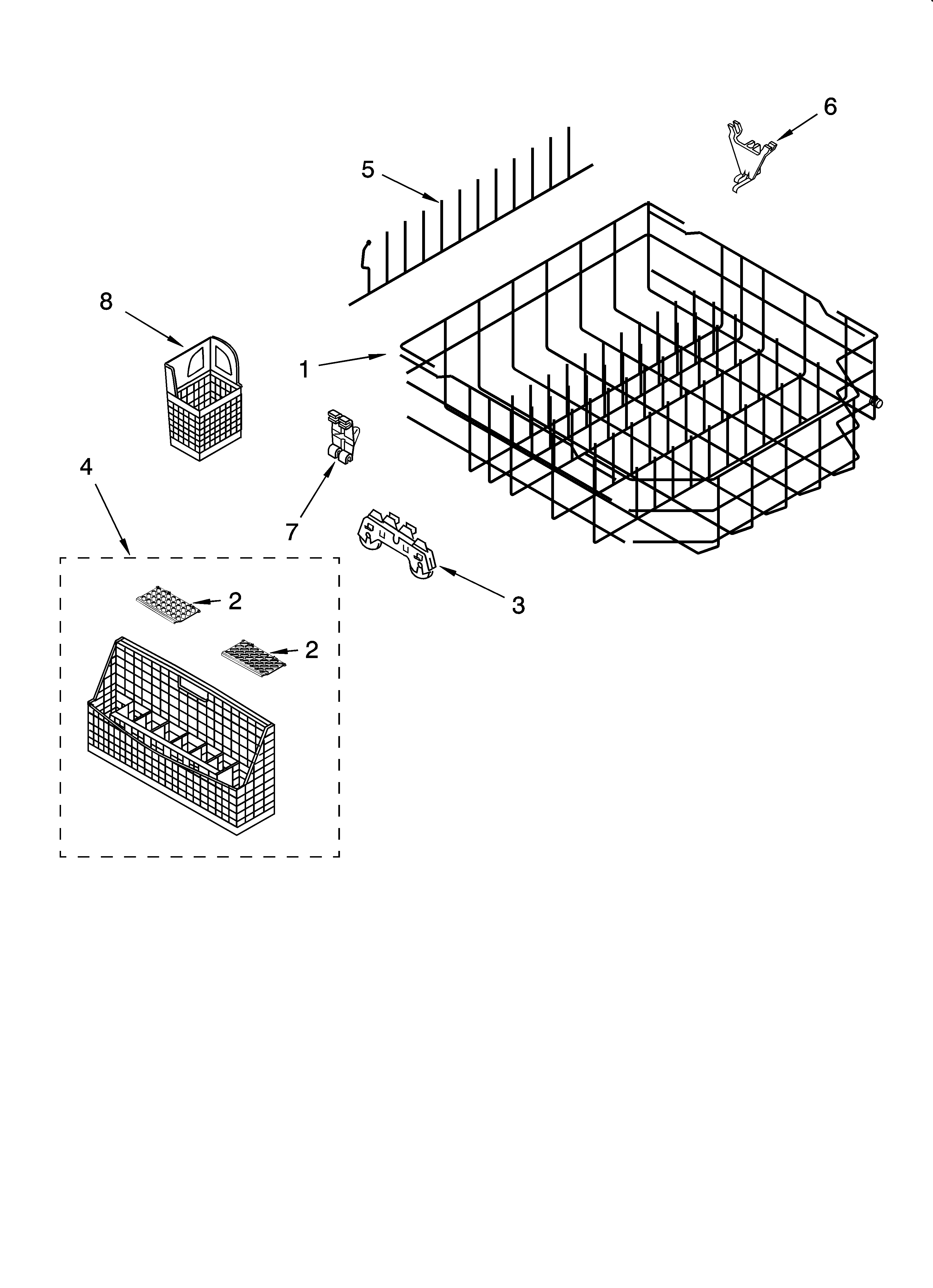 Lower rack parts