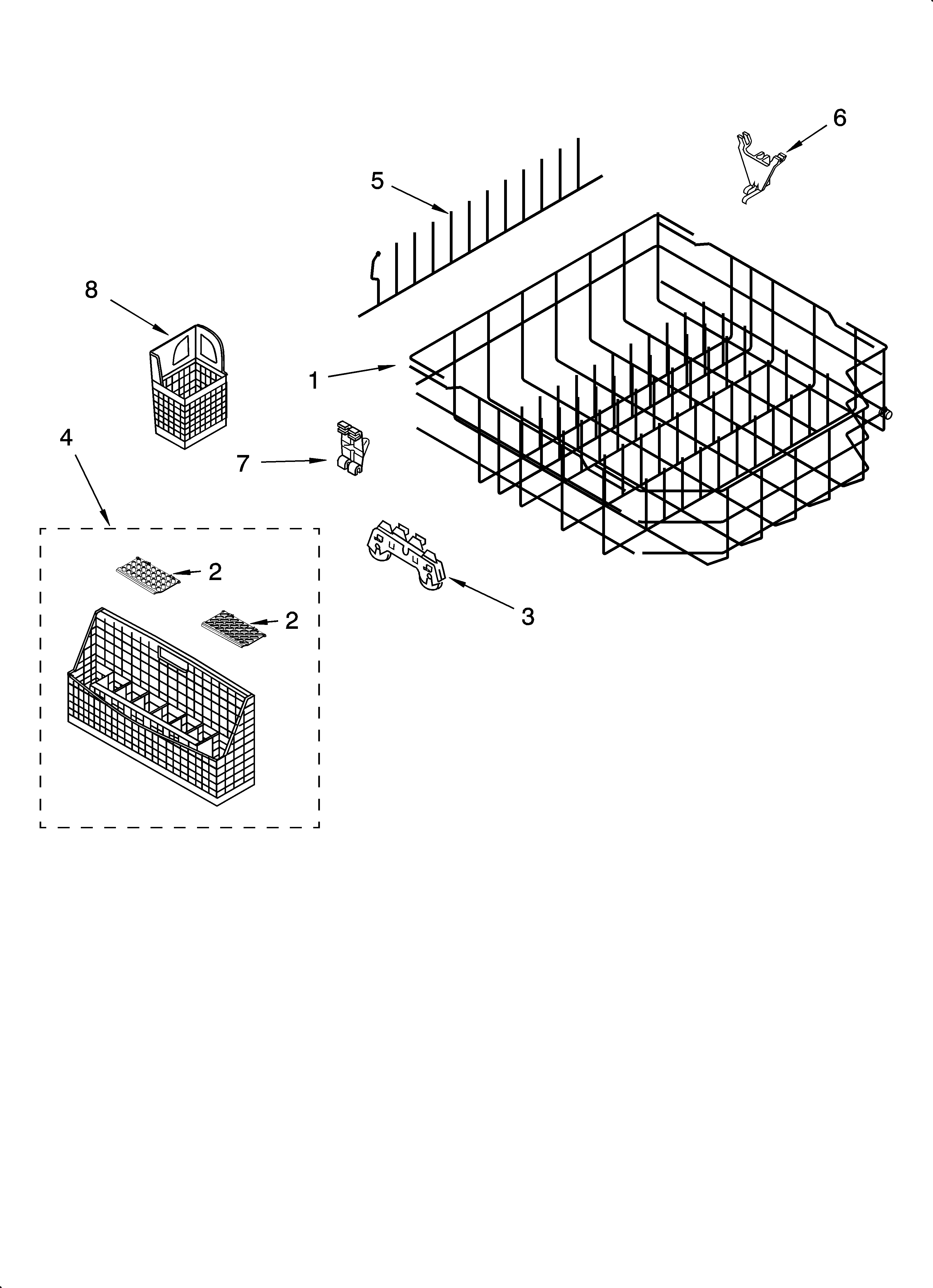 Lower rack parts
