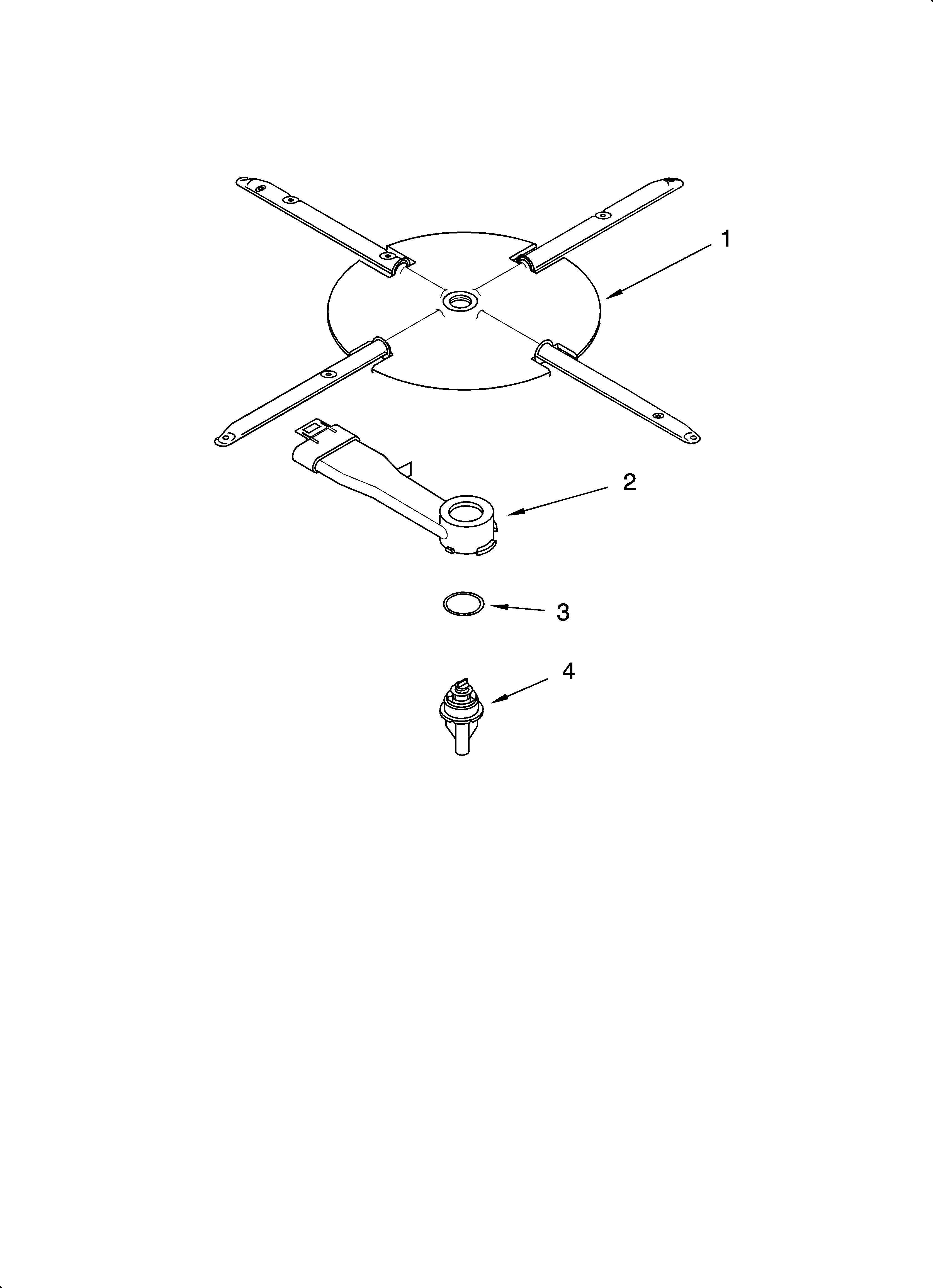 Lower washarm and strainer parts