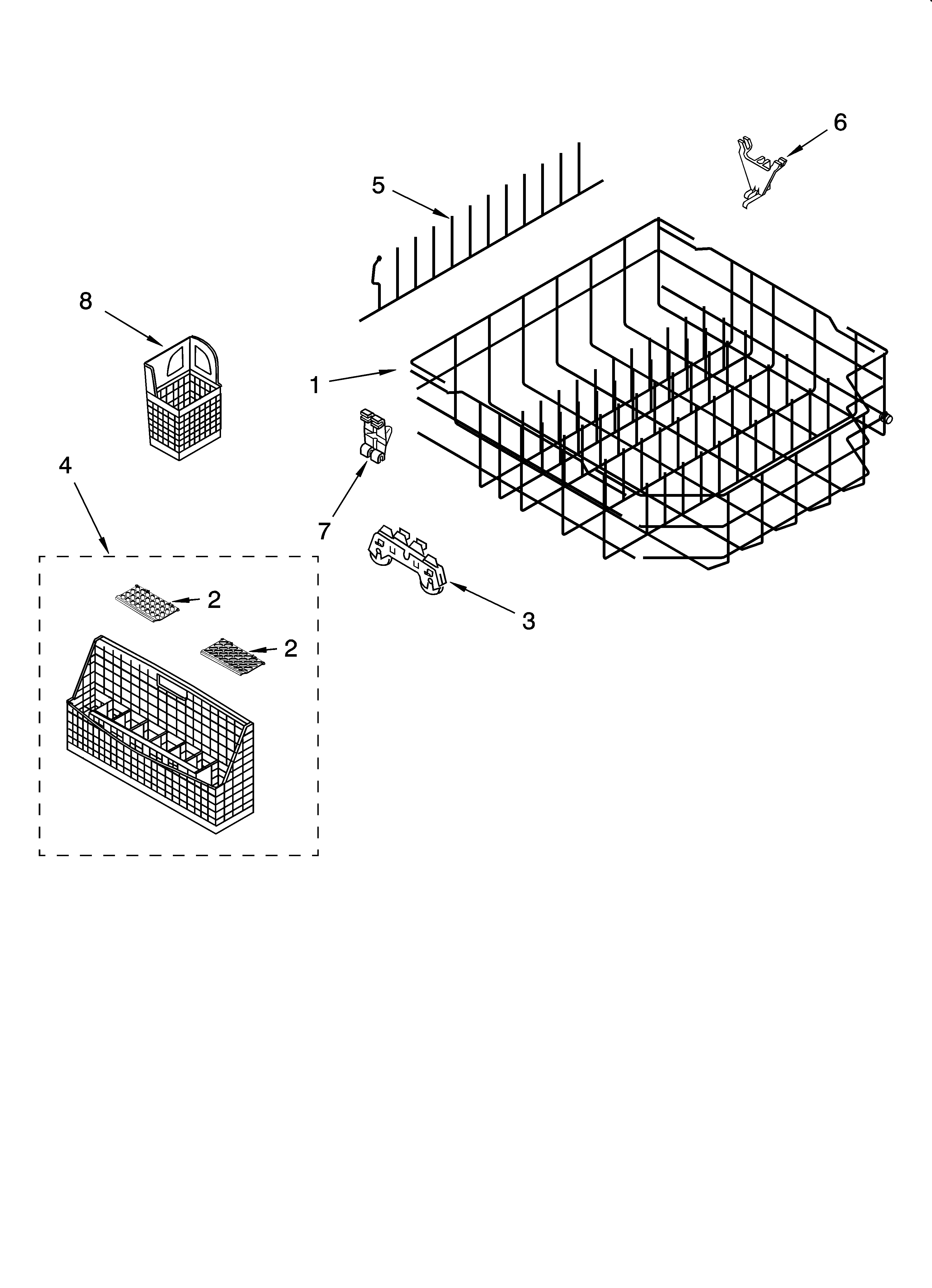 Lower rack parts