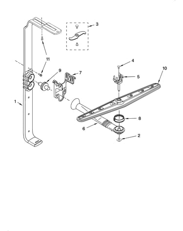 Upper wash and rinse parts