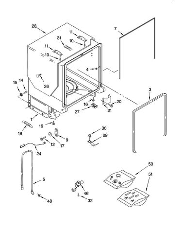 Tub and frame parts