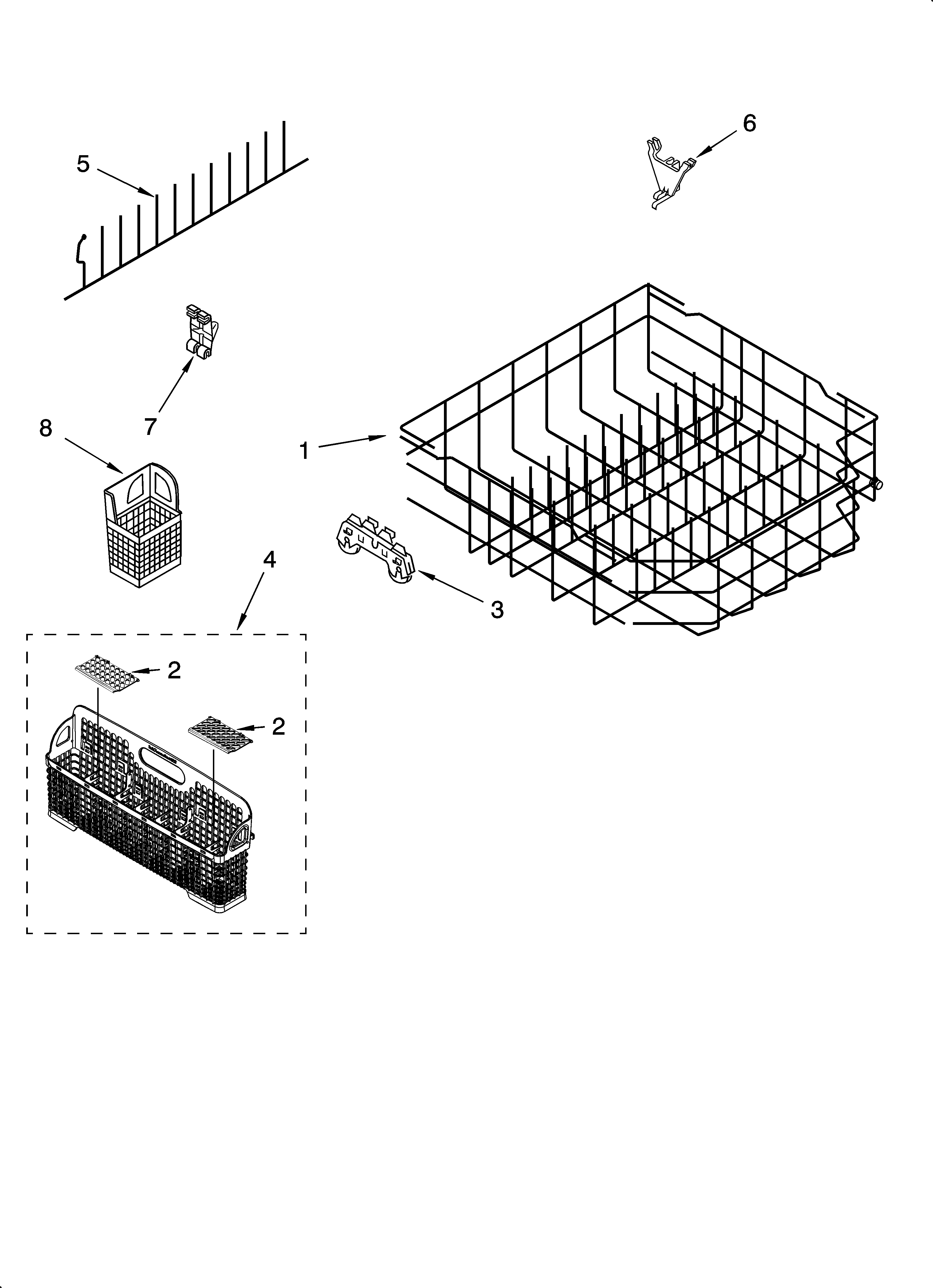 Lower rack parts