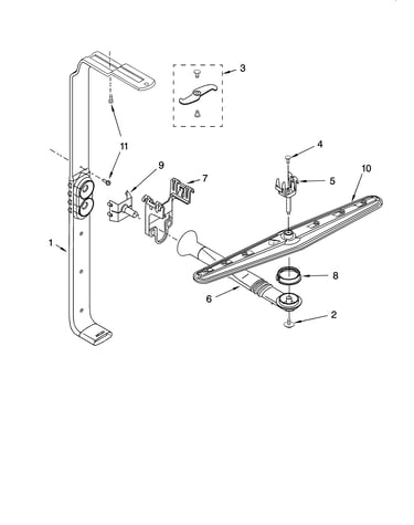 Upper wash and rinse parts