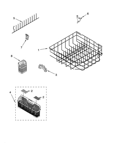 Lower rack parts, optional parts (not included)