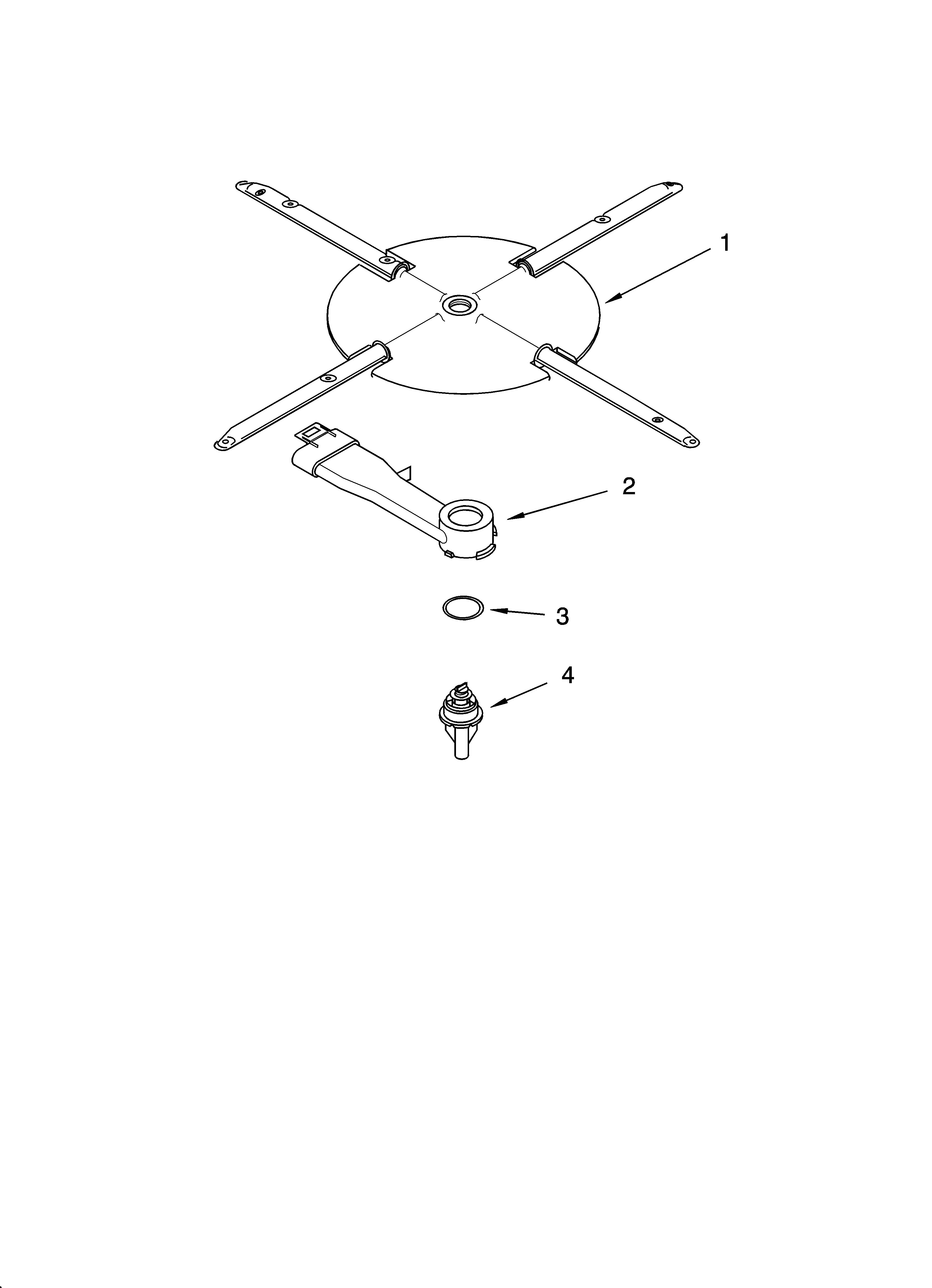 Lower washarm and strainer parts