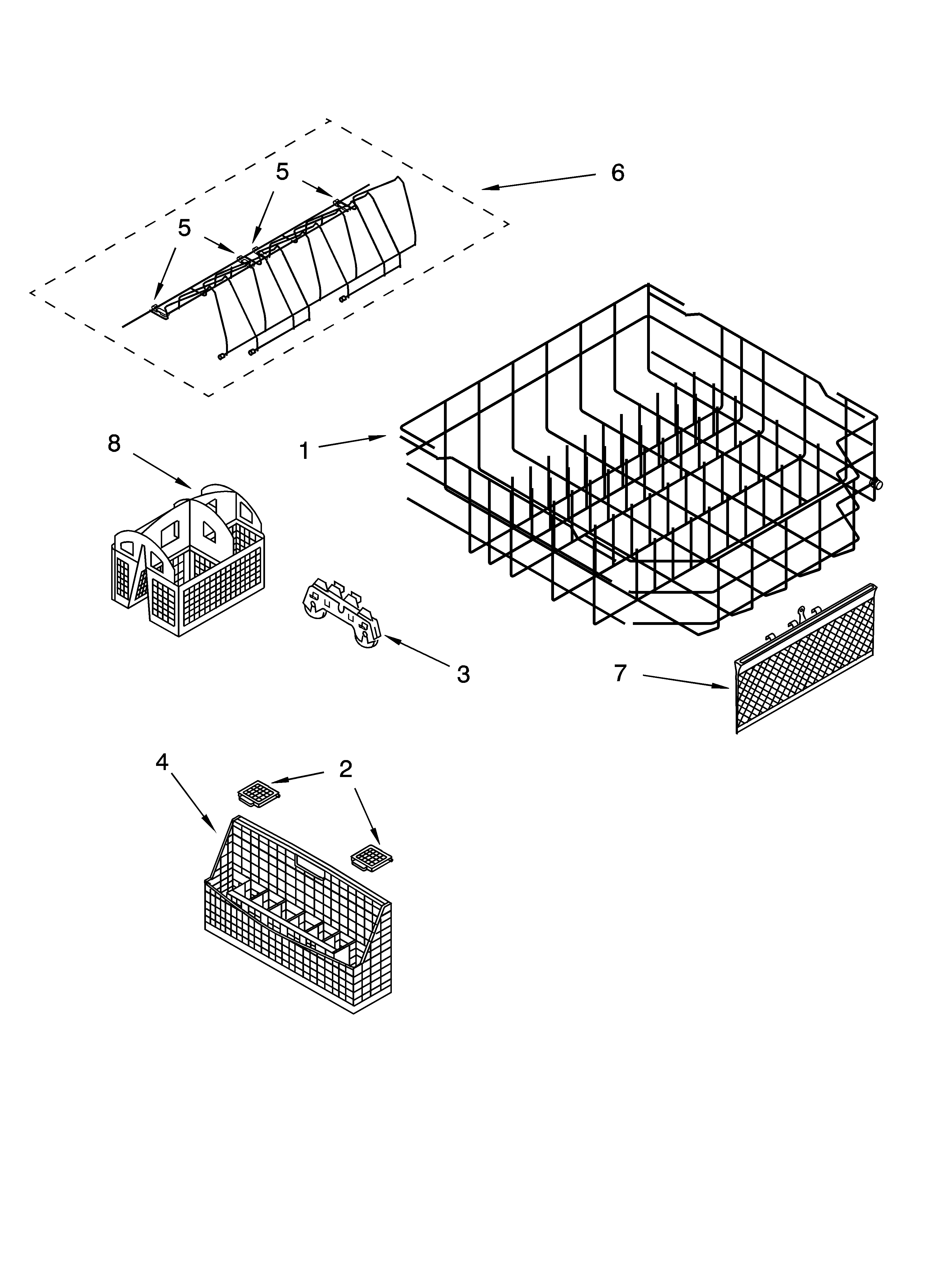 Lower rack parts