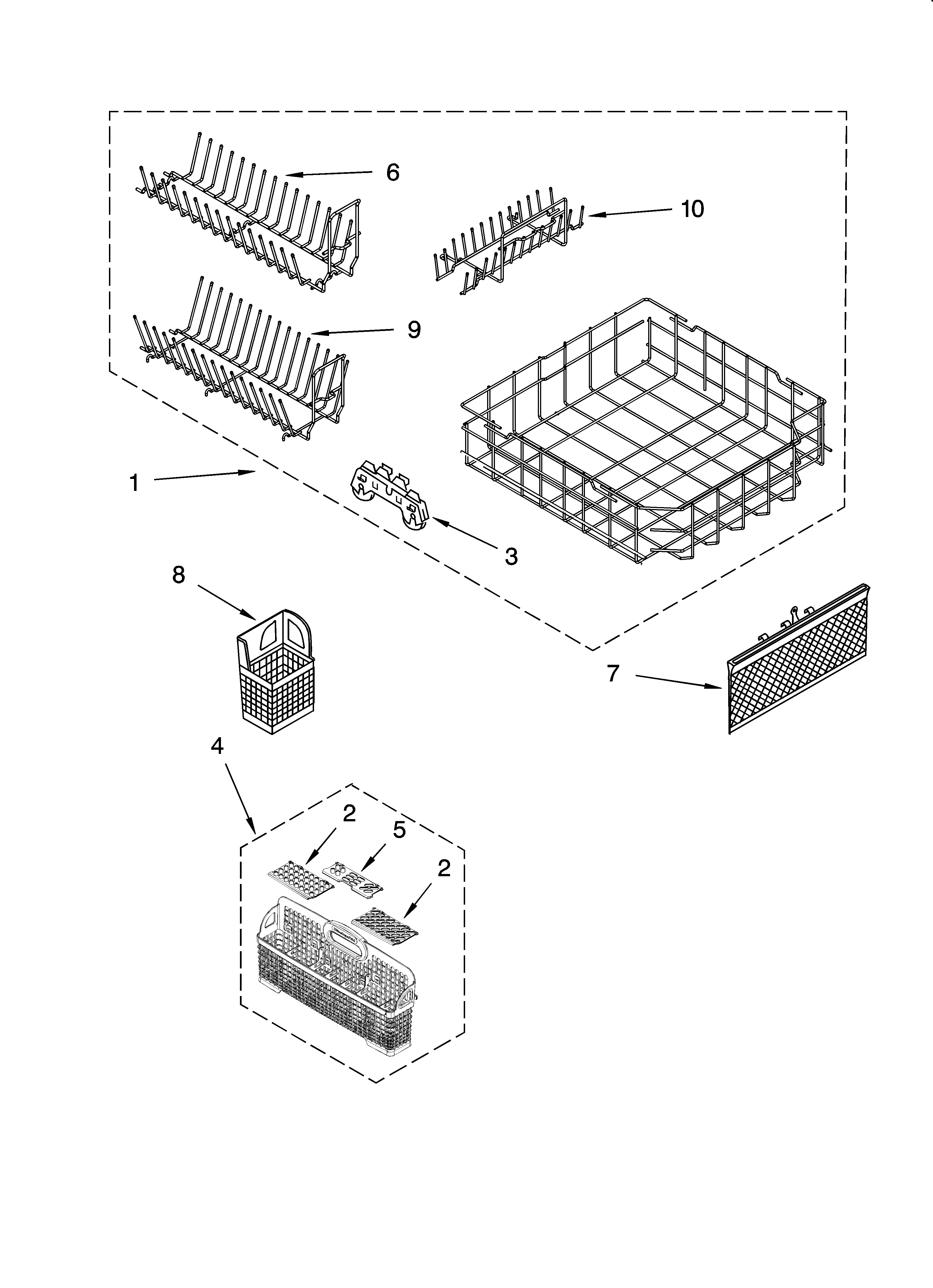 Lower rack parts