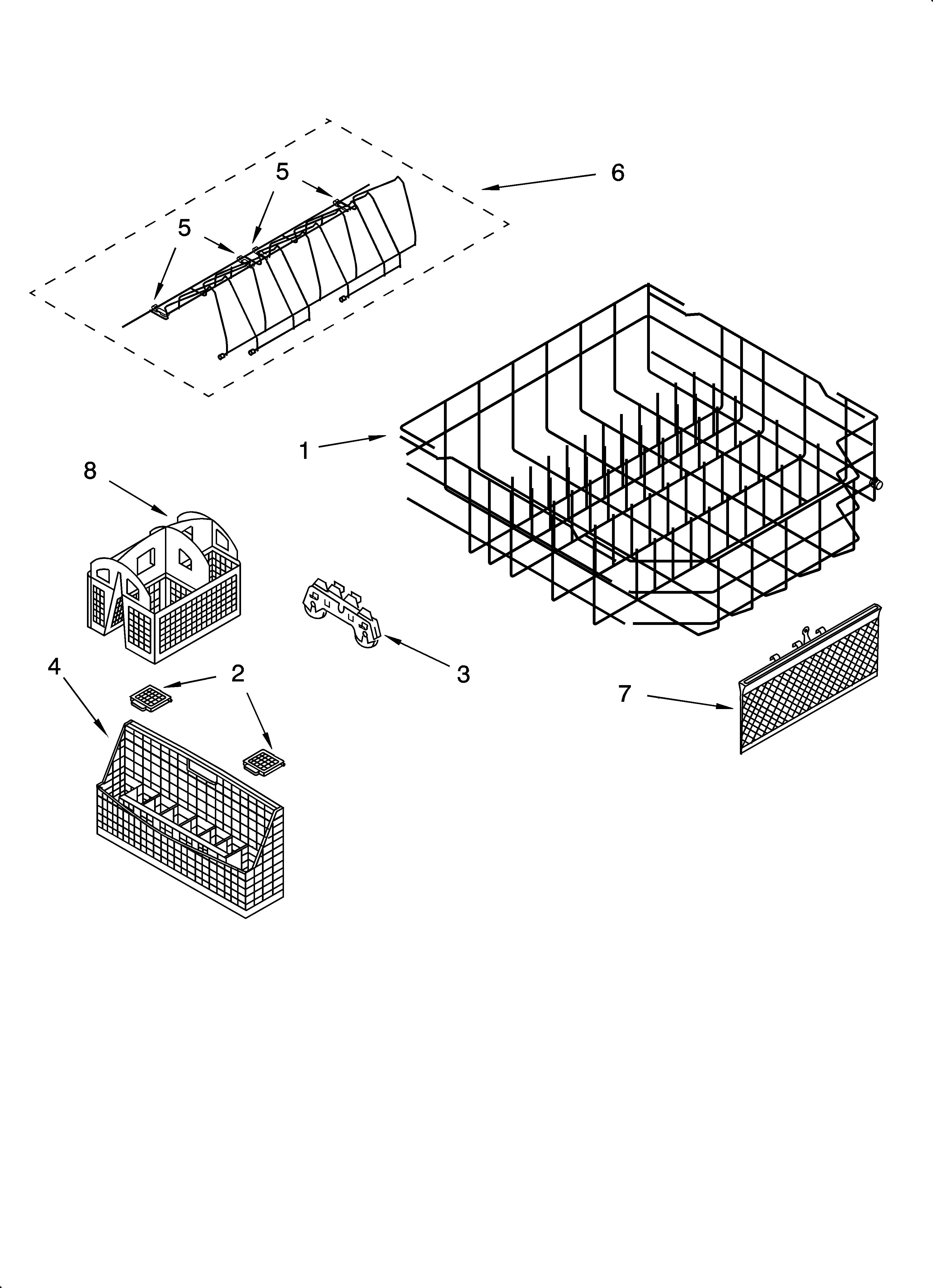 Lower rack parts