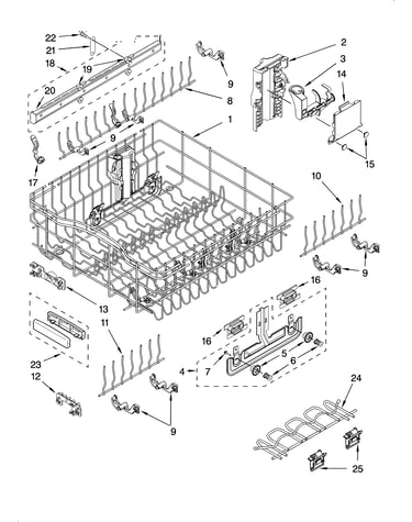 Upper rack and track parts
