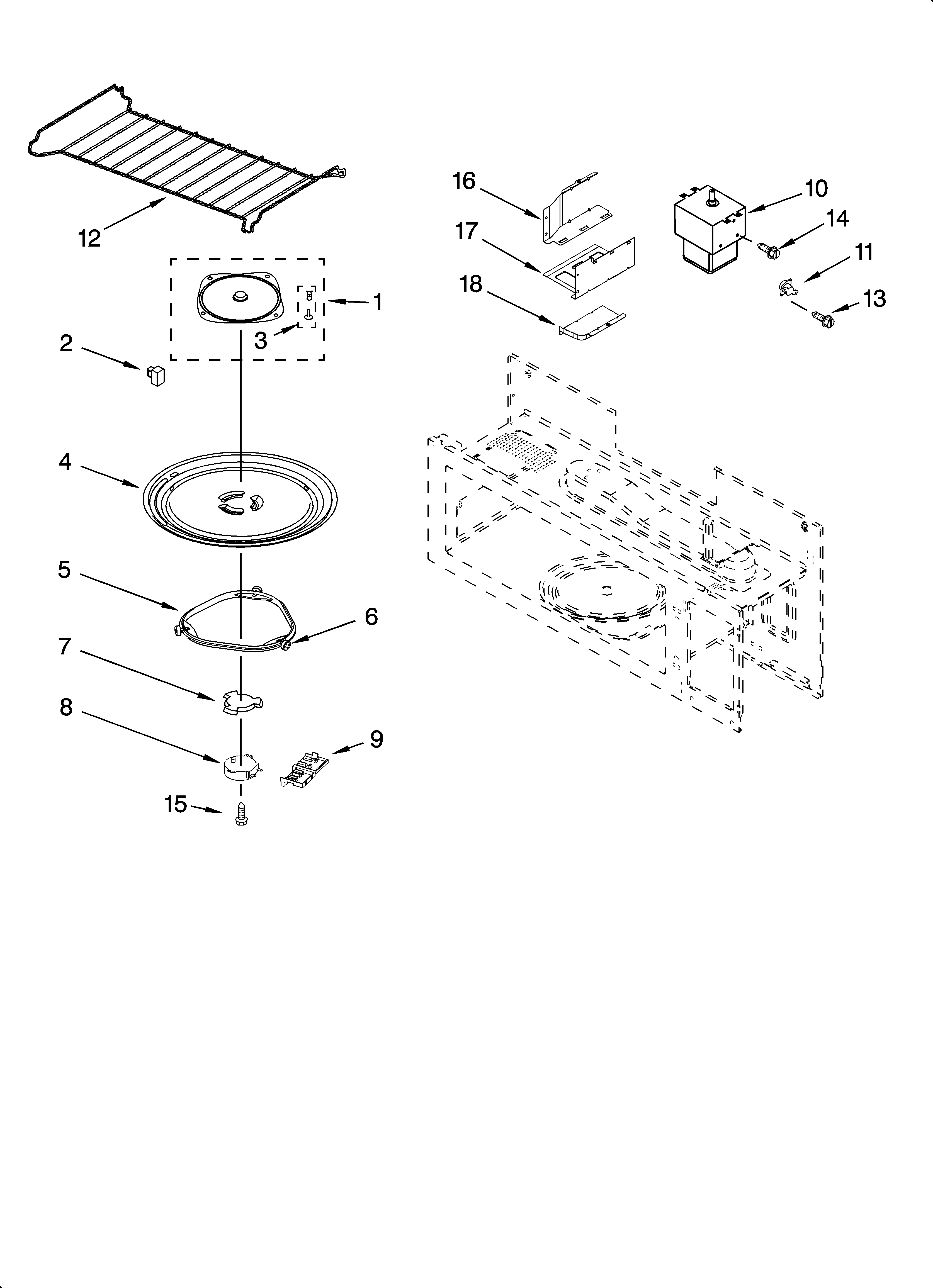 Magnetron and turntable parts