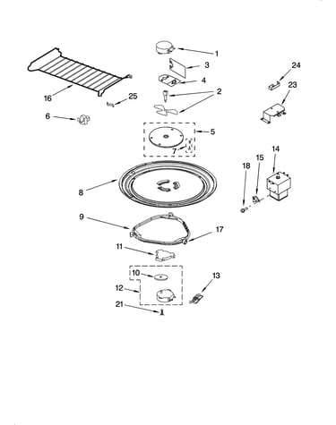 Magnetron and turntable parts