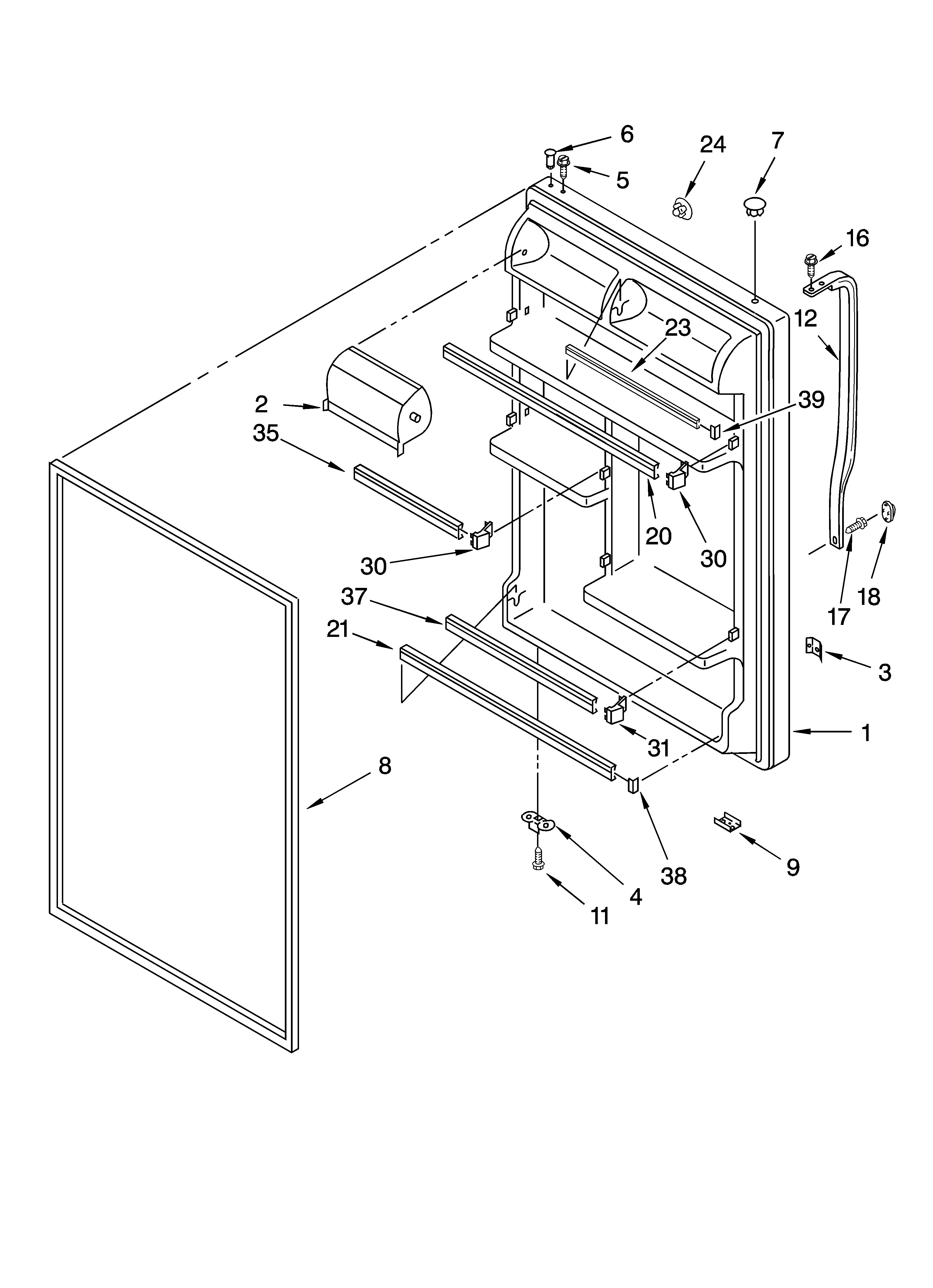 Refrigerator door parts