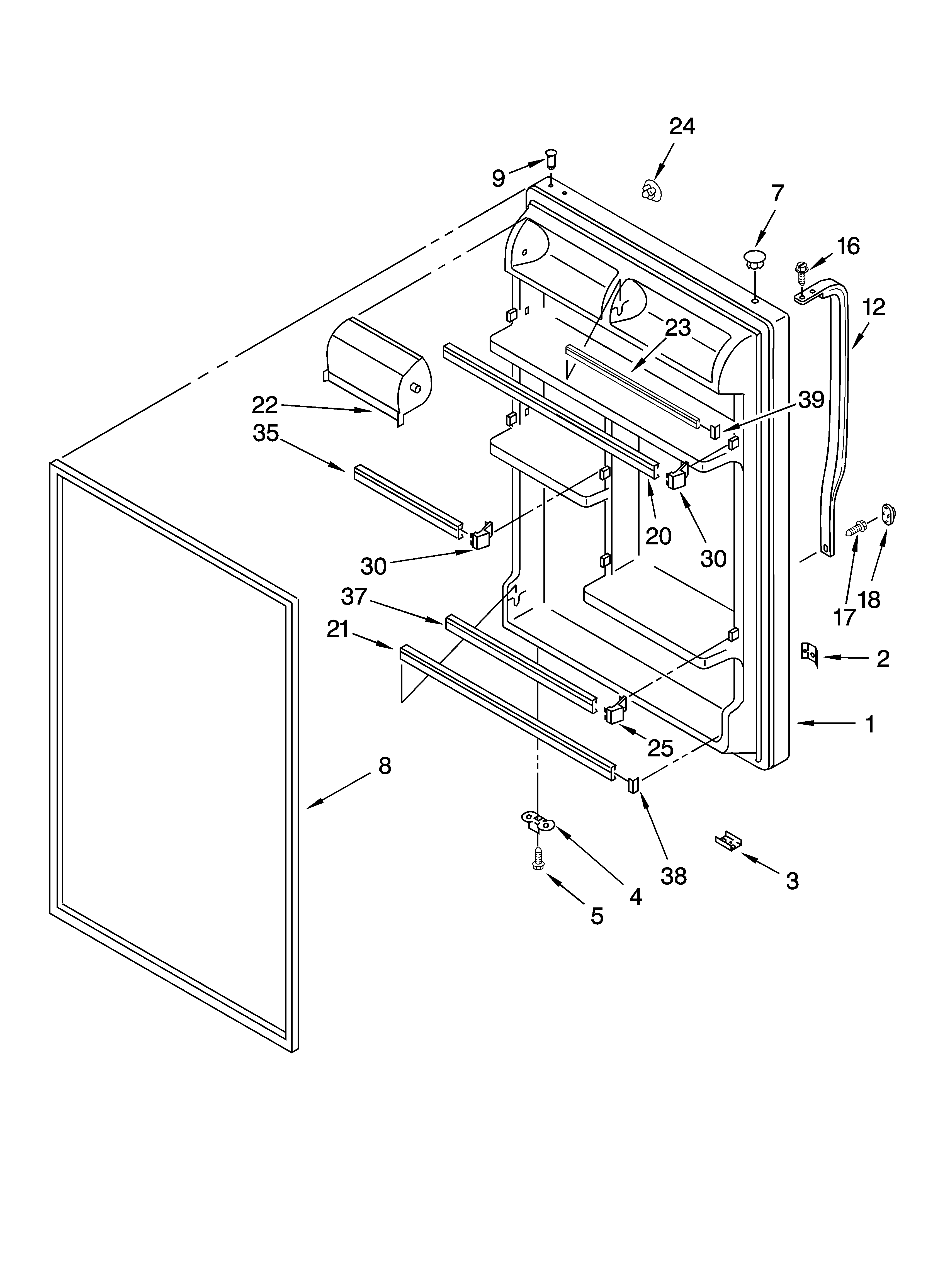 Refrigerator door parts