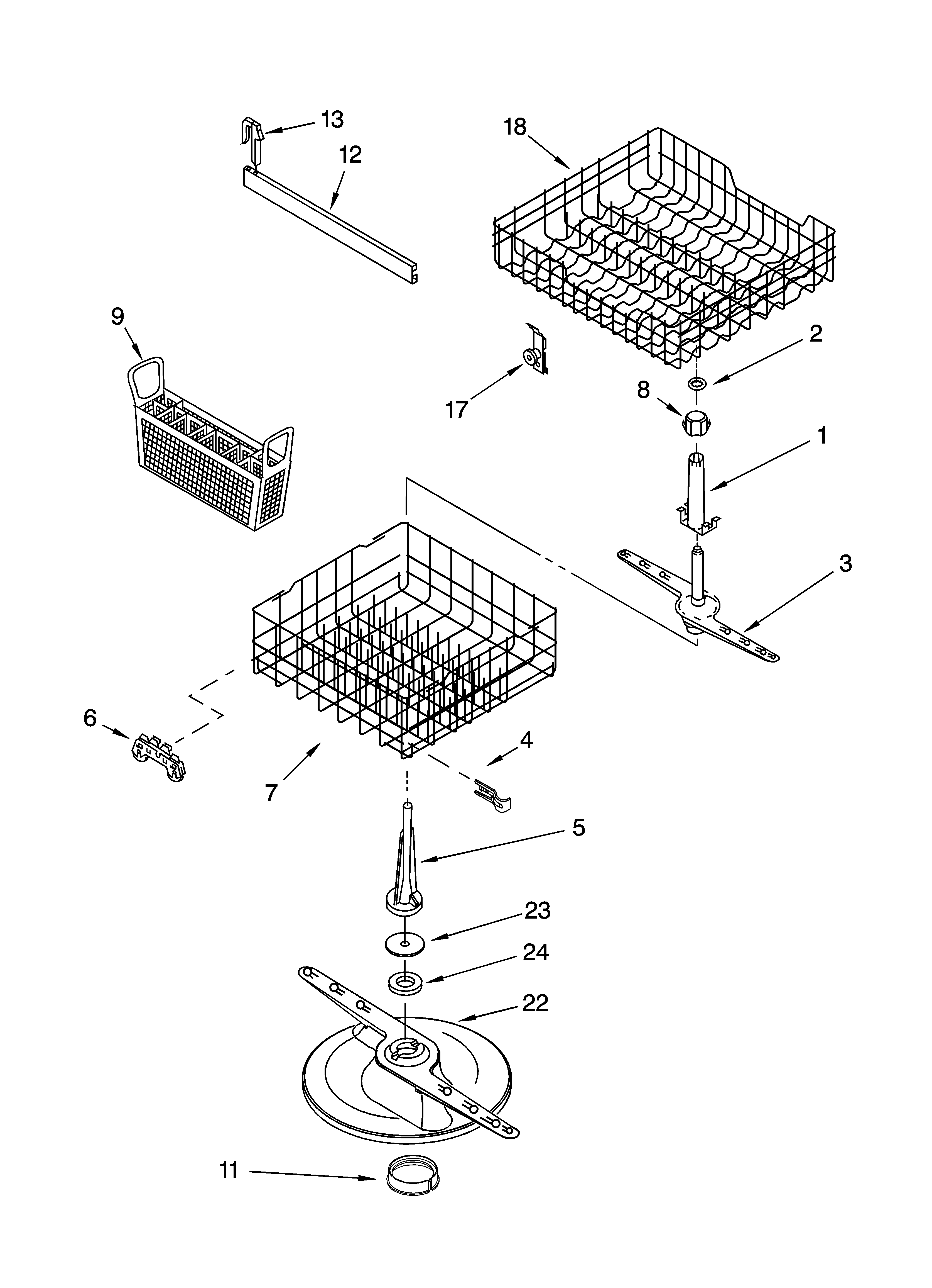 DISHRACK PARTS, OPTIONAL PARTS (NOT INCLUDED)