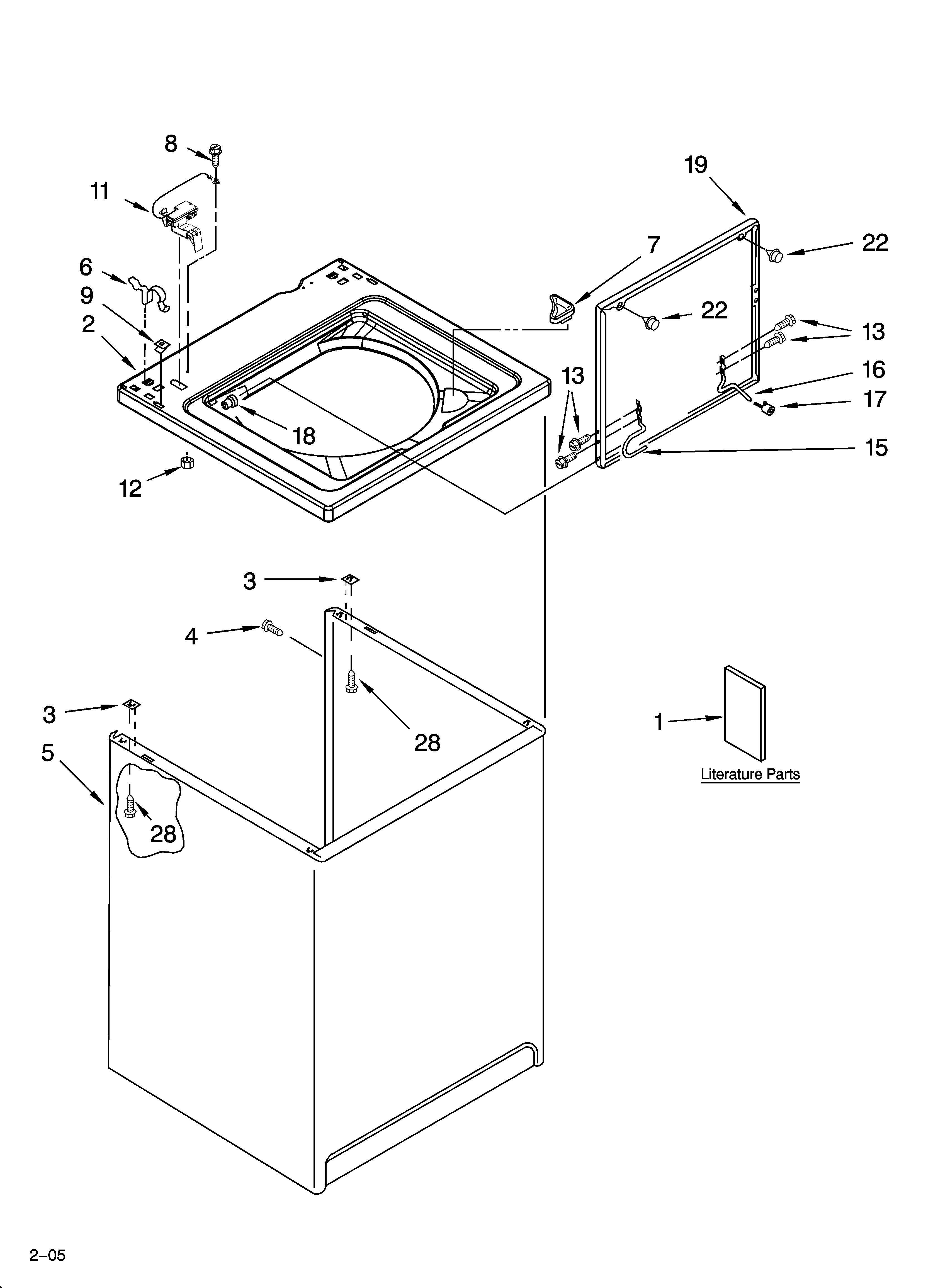 Top and cabinet parts