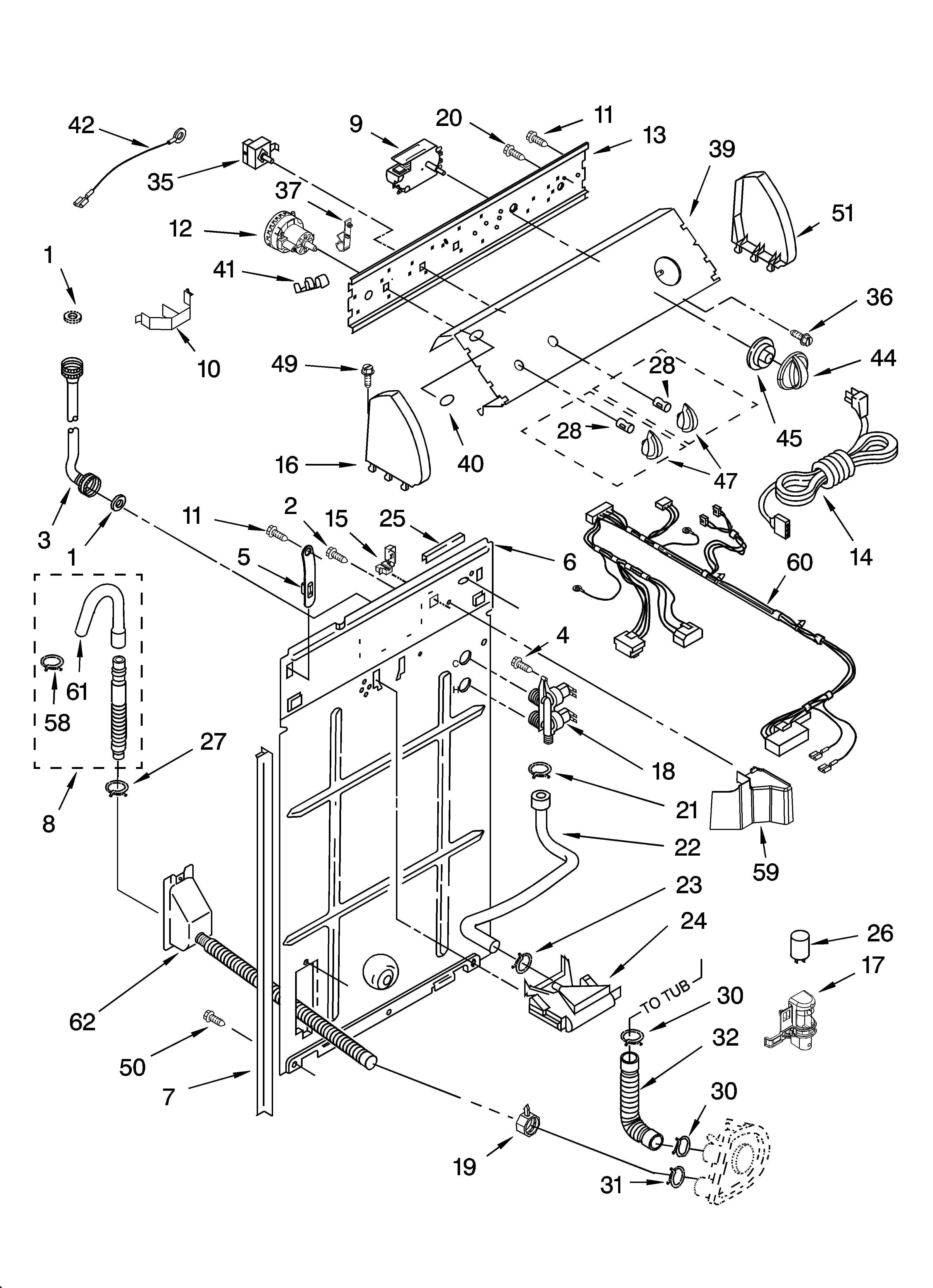 Controls and rear panel parts