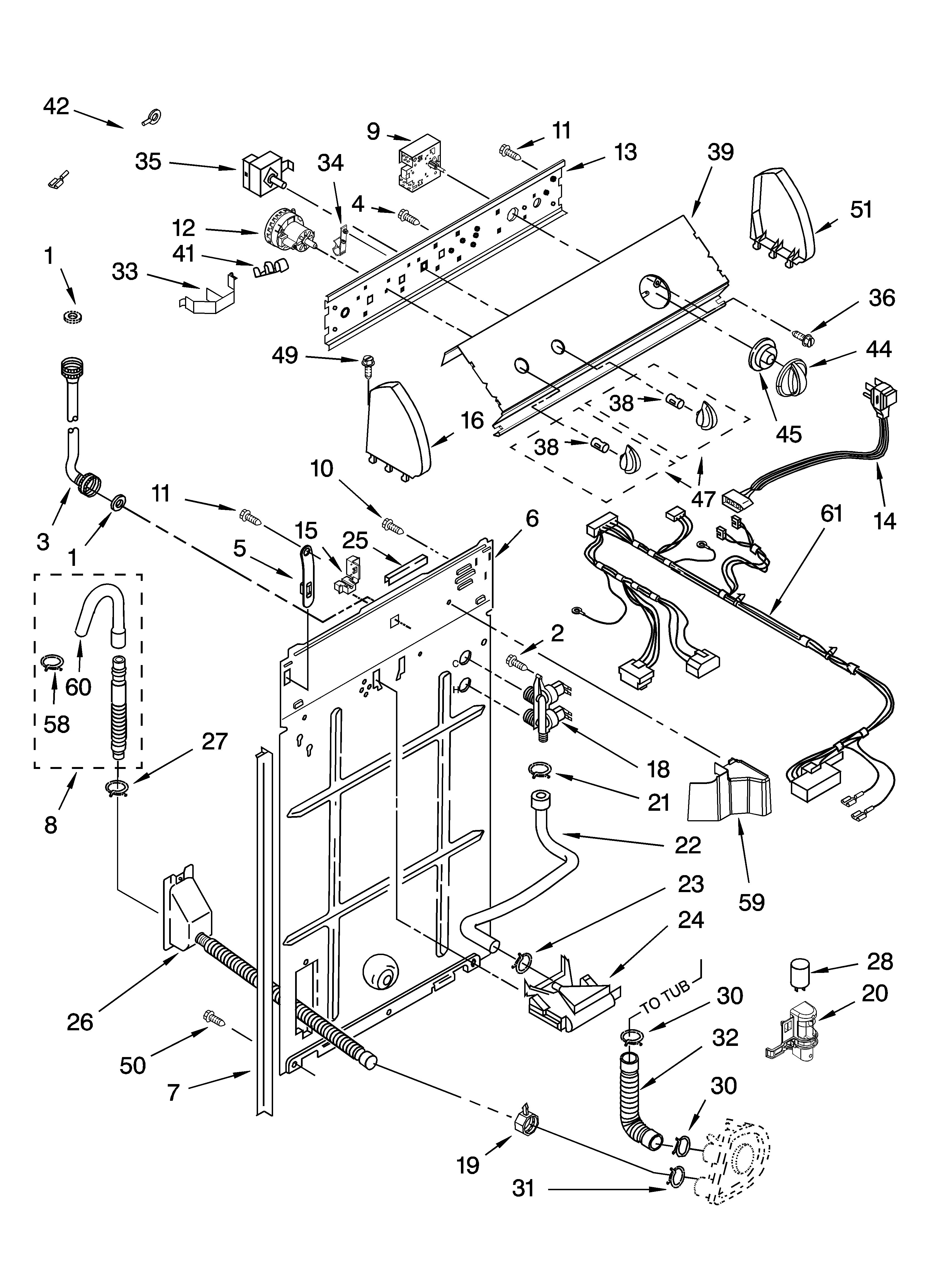Controls and rear panel parts