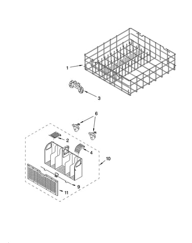 Lower rack parts, optional parts (not included)