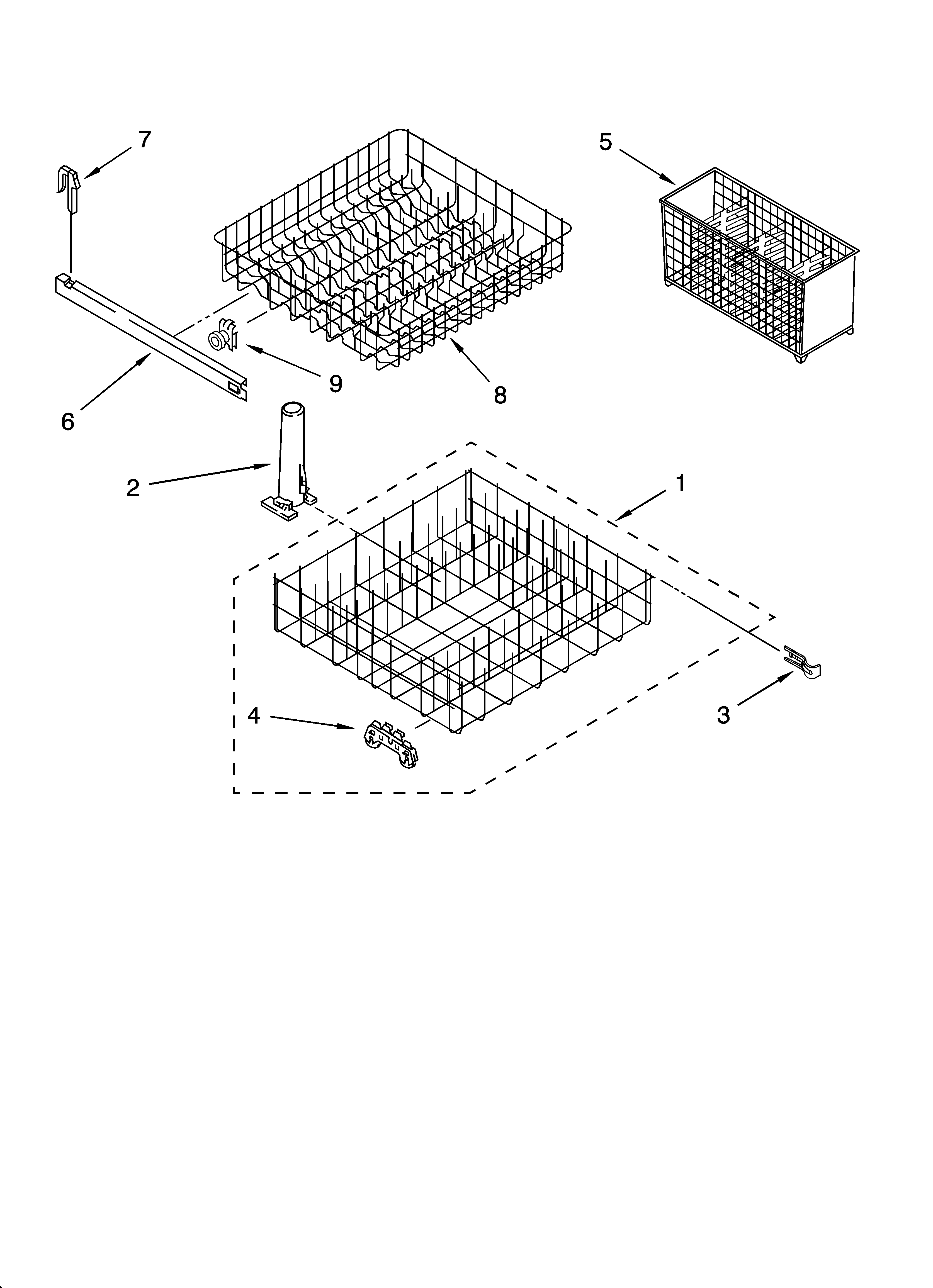 Dishrack parts, optional parts (not included)
