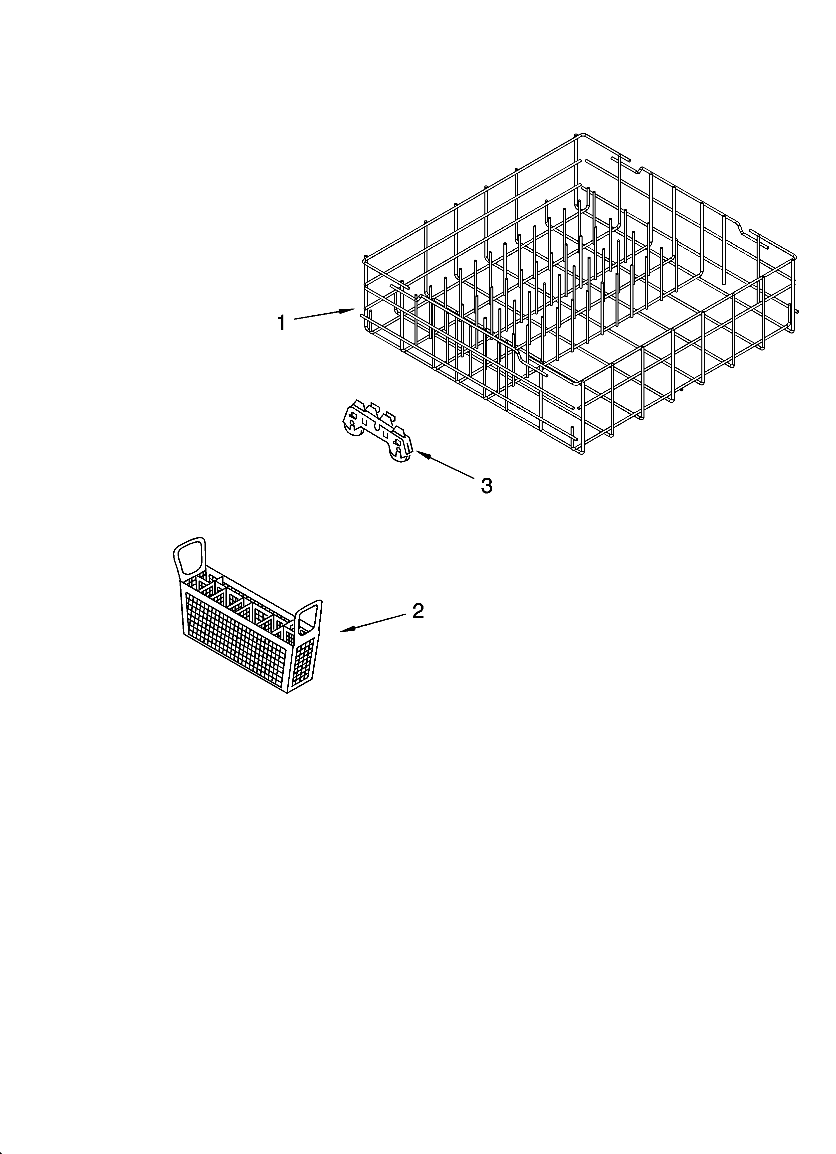 Lower rack parts, optional parts (not included)