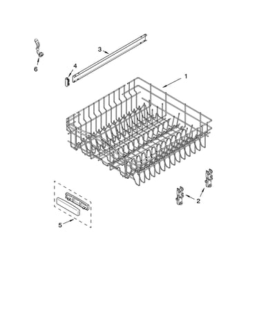 Upper rack and track parts