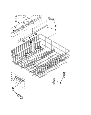 Upper rack and track parts
