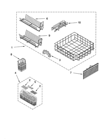Lower rack parts, optional parts (not included)
