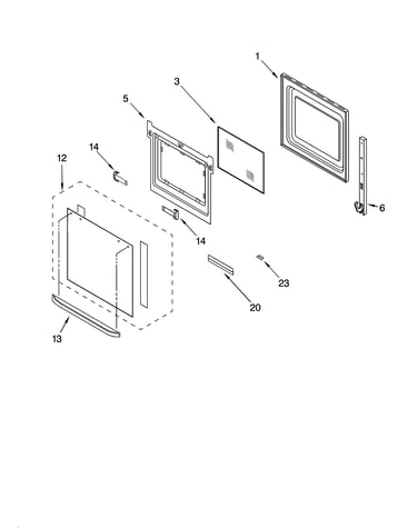 Lower oven door parts