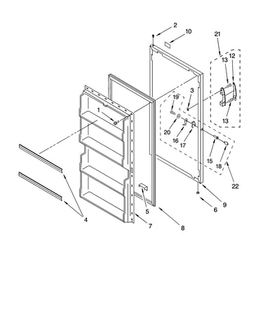 Door parts, optional parts (not included)