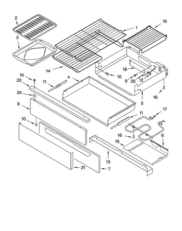 Drawer & broiler parts, optional parts (not included)