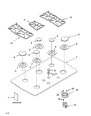 Cooktop, burner and grate parts