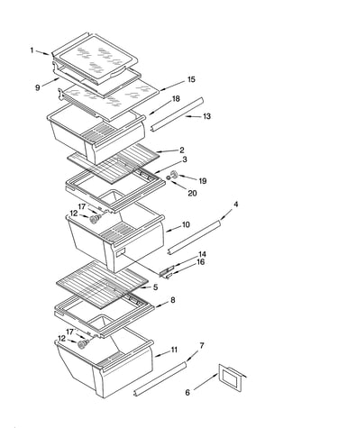 Refrigerator shelf parts