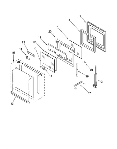 Oven door parts