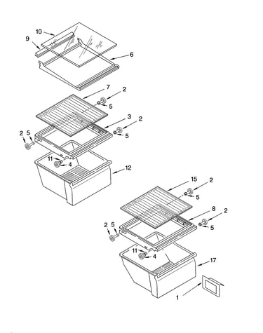 Refrigerator shelf parts