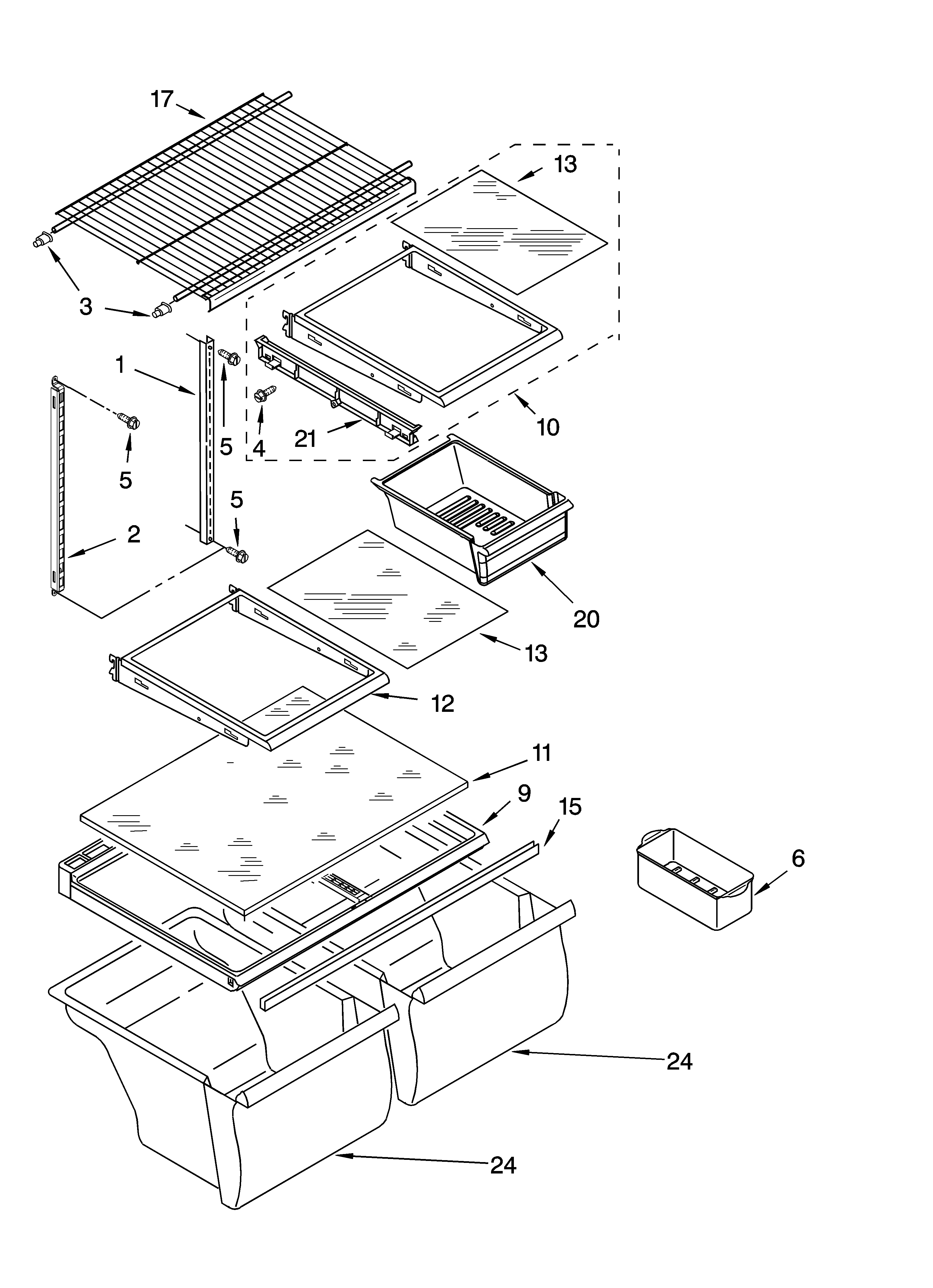 Shelf parts, optional parts