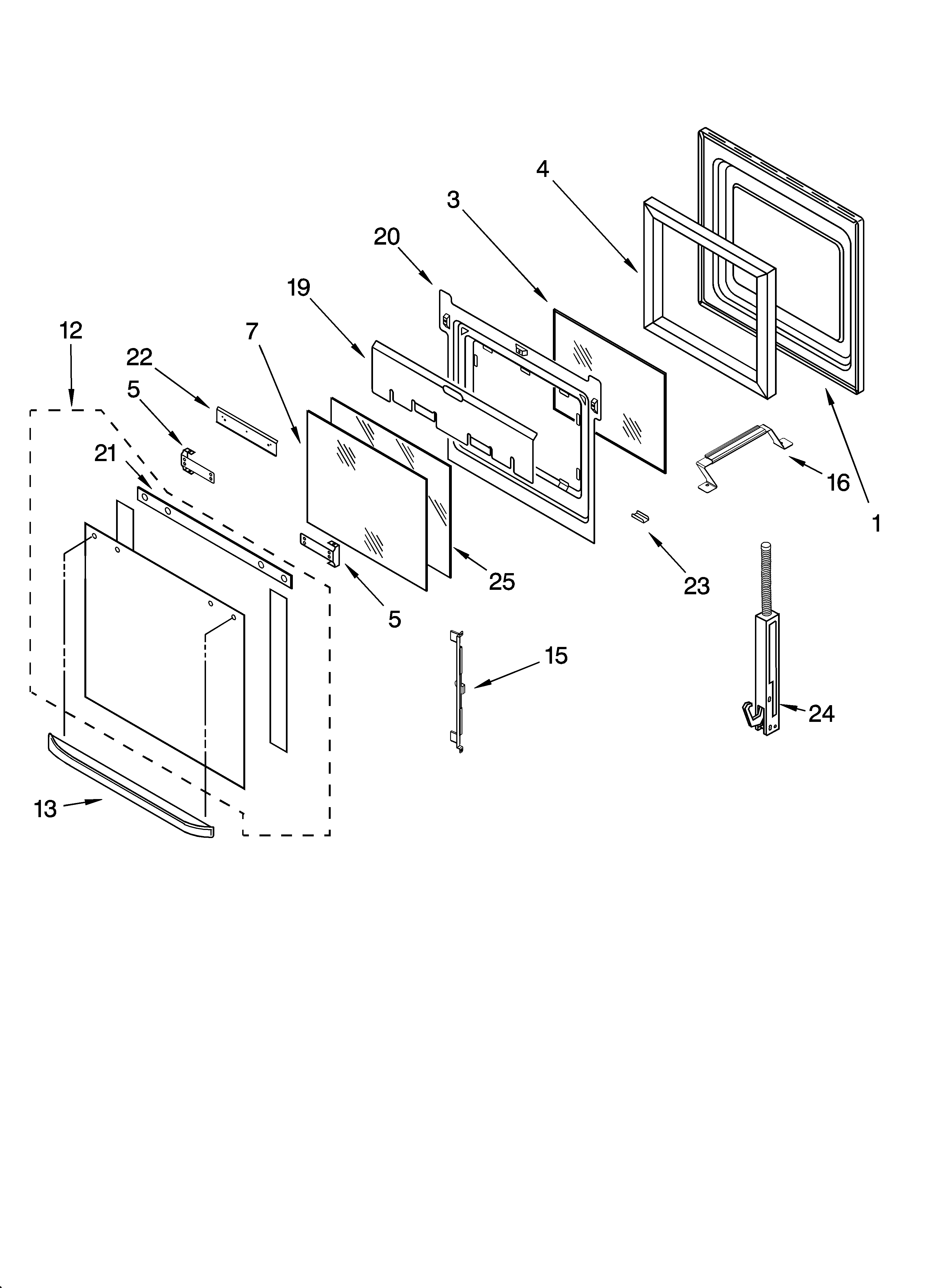 Oven door parts