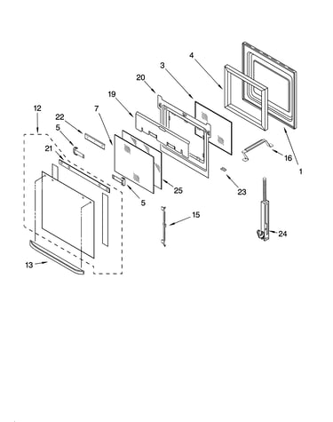 Oven door parts