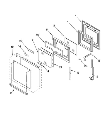 Oven door parts