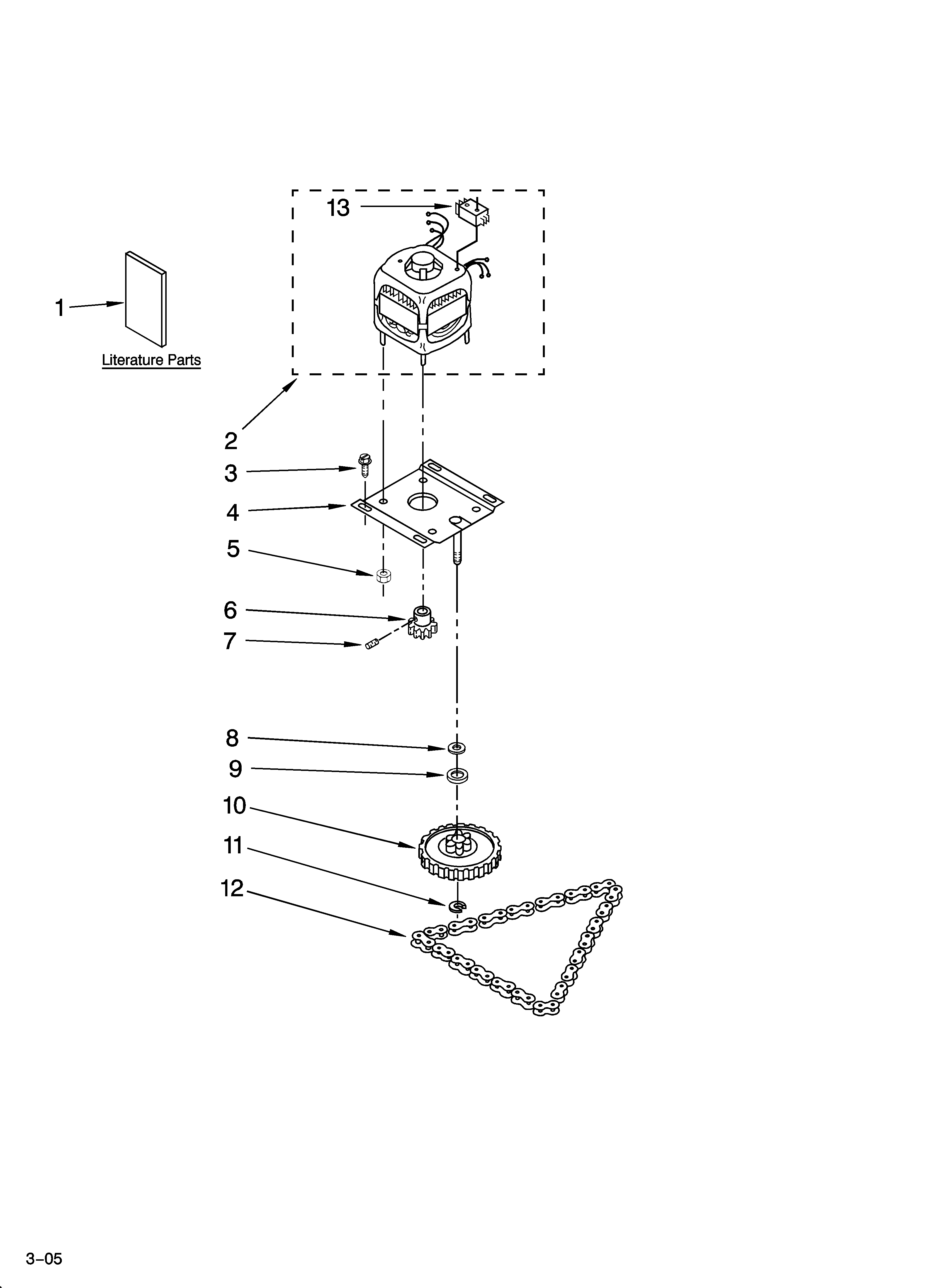 Motor and drive parts